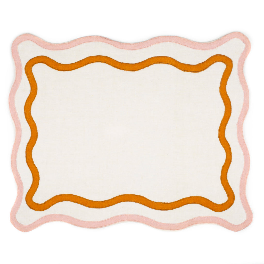 Misette-Grid-pink-amber-linen-placemat-set